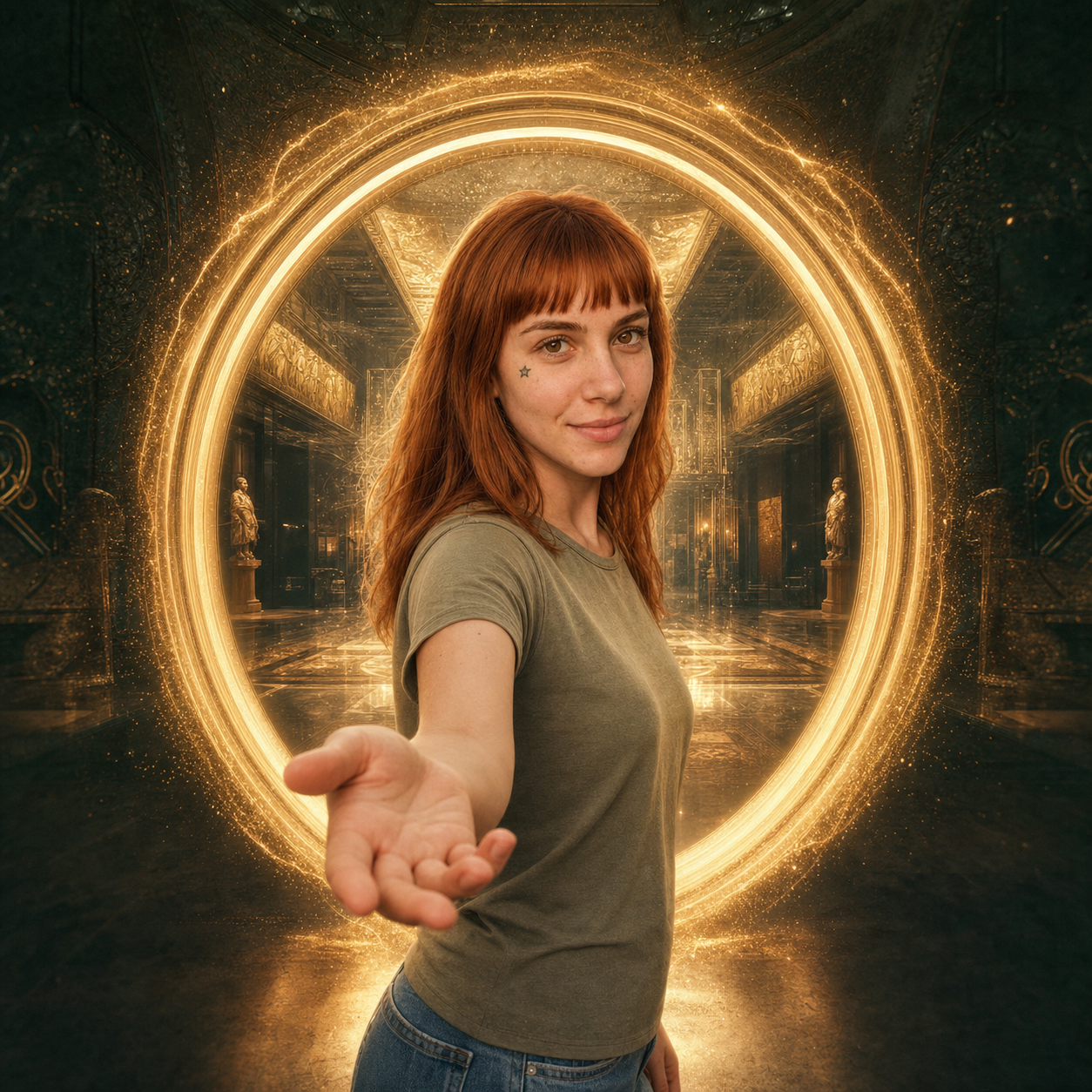 Julieta convidando o público para atravessar uma experiência especial