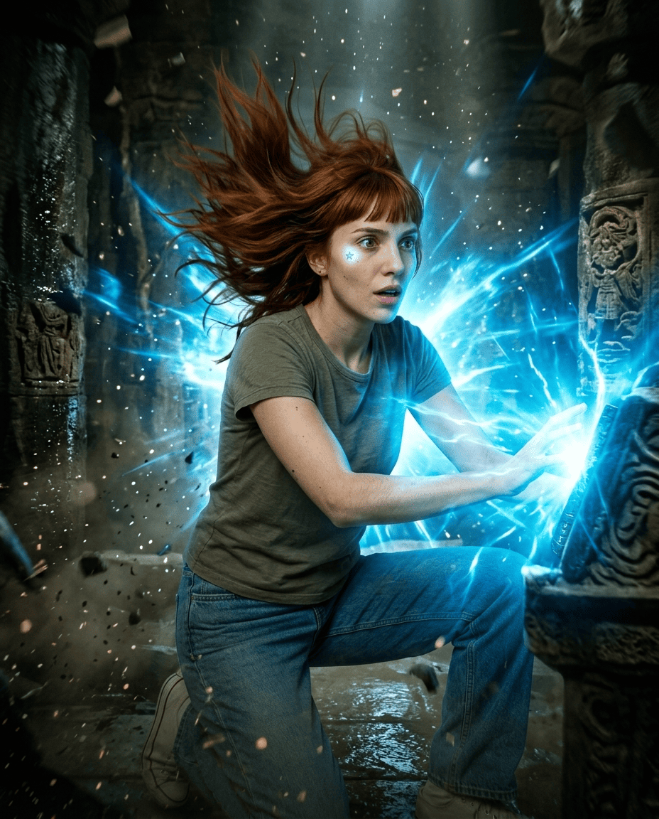 Julieta descobrindo o artefato temporal