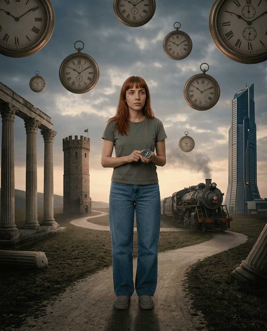 Julieta perdida entre diferentes épocas da história
